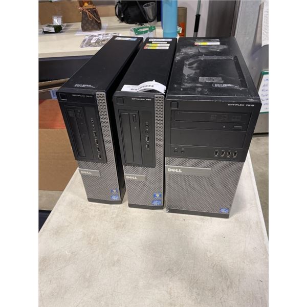 3 DELL COMPUTERS - NEED TO BE RESET, POSSIBLY ONLY FOR PARTS