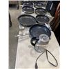 Image 1 : LOT OF FRYING BLUE DIAMOND PANS AND ELECTRIC KETTLE