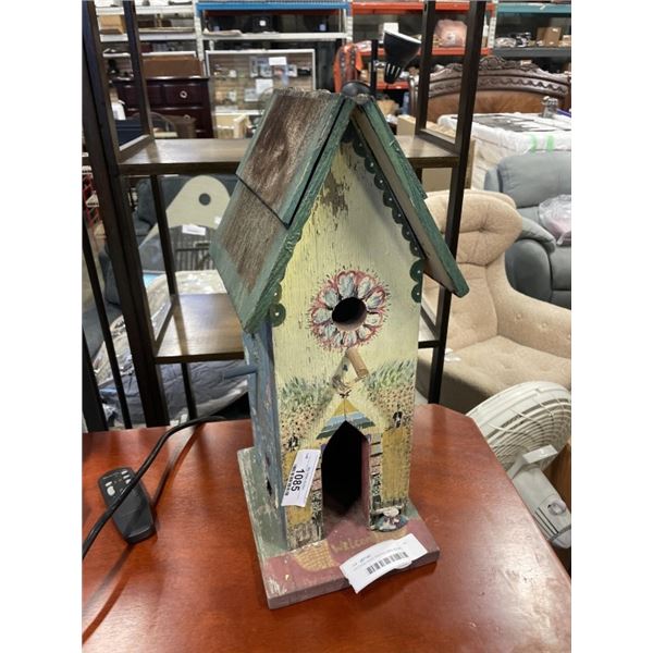 VINTAGE HAND PAINTED BIRD HOUSE
