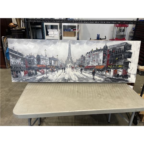 20 X 60 OIL ON CANVAS PARIS SCENE