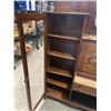 Image 3 : ANTIQUE OAK GLASS DOOR DROP DOWN CABINET, ORIGINAL GLASS AND HARDWARE