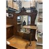 Image 6 : ANTIQUE OAK GLASS DOOR DROP DOWN CABINET, ORIGINAL GLASS AND HARDWARE