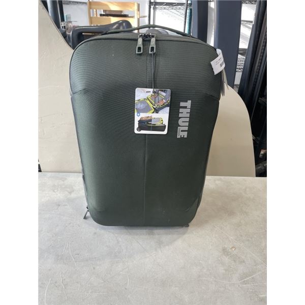AS NEW THULE SUBTERRA CARRY-ON SUITCASE 22", DARK FOREST,LIGHTLY USED WITH TAGS ATTACHED