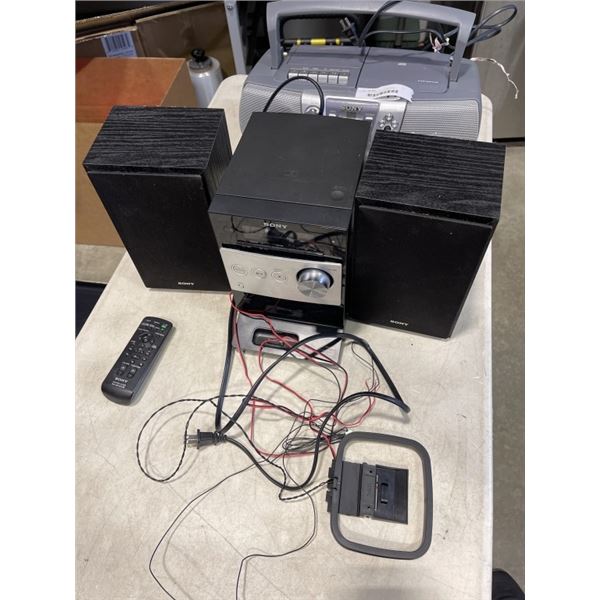 SONY BOOMBOX AND BOOKSHELF SPEAKER AND DOCK SYSTEM