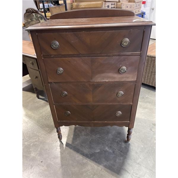 ANTIQUE 4 DRAWER DRESSER