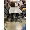 Image 1 : PATIO TABLE  SET WITH 4 STACKING RATTAN CHAIRS