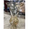 Image 3 : LARGE MORTAR AND PEDESTAL AND VINTAGE ROSE COLOR  ETCHED VASE