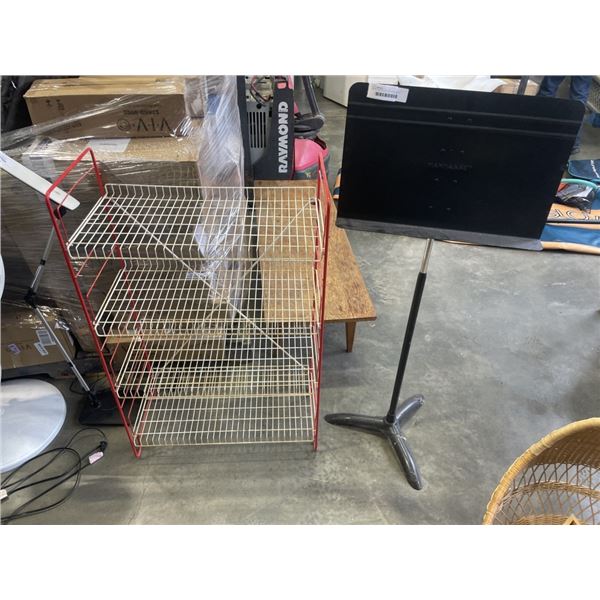 METAL DISPLAY RACK AND SHEET MUSIC STAND