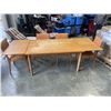 Image 3 : VINTAGE TEAK DRAW LEAF DINING TABLE WITH 4 UPHOLSTERED DINING CHAIRS