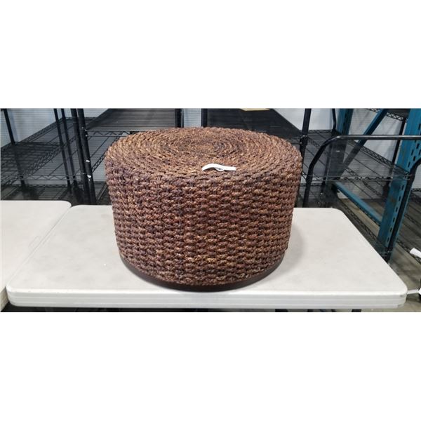 ROUNDA RATTAN FOOT STOOL, 26 INCH DIAMETER