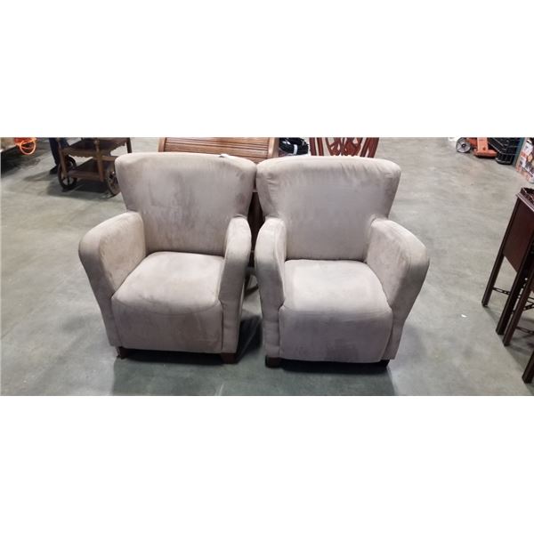PAIR OF MICROFIBRE TUB CHAIRS