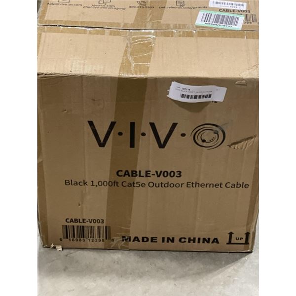 VIVO BLACK 1000FT CATE5 OUTDOOR ETHERNET CABLE