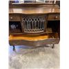 Image 6 : ANTIQUE OAK BOW FRONT SERVING CABINET WITH ORIGINAL LEADED AND BEVELLED GLASS, IN VERY GOOD ORIGINAL