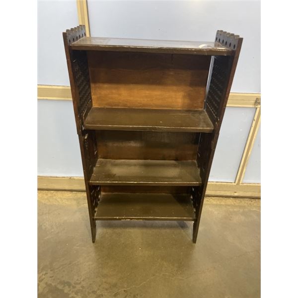 ANTIQUE INLAID AND HIGHLY CARVED BOOKSHELF