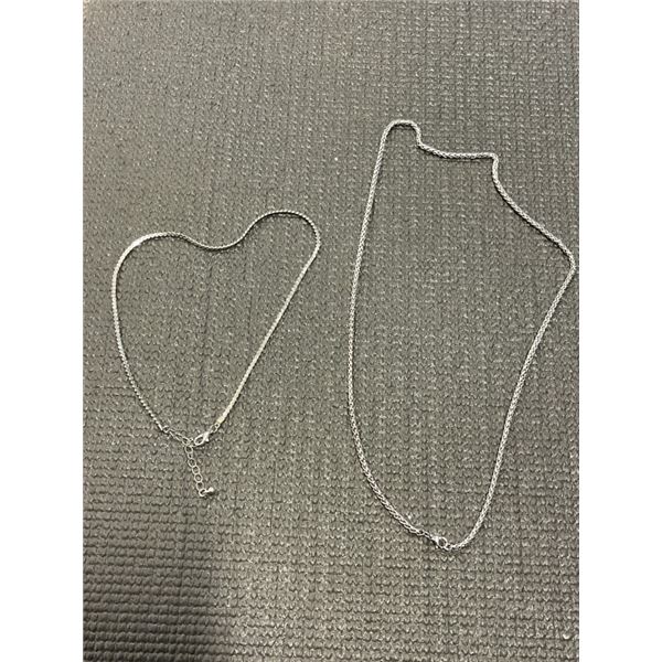 2 SILVER CHAIN NECKLACES - TESTED