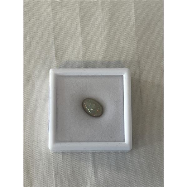 2.4CT NATURAL WHITE FIRE OPAL, OVAL CABOCHON CUT, 7.5*11.6MM