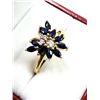 Image 3 : GOLD PLATED STERLING SILVER NATURAL SAPPHIRE (1.35CT) WITH NATURAL WHITE TOPAZ (0.17CT) RING, SIZE 9