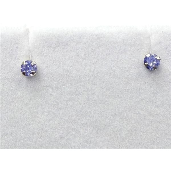 10KT YELLOW GOLD NATURAL TANZANITE (0.17CT) EARRINGS, W/A $650.00. TANZANITE IS THE BIRTHSTONE FOR D