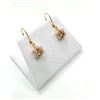 Image 1 : GOLD PLATED STERLING SILVER NATURAL CITRINE (0.40CT) AND CZ DANGLING EARRINGS, W/A $500.00. CITRINE 