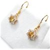Image 3 : GOLD PLATED STERLING SILVER NATURAL CITRINE (0.40CT) AND CZ DANGLING EARRINGS, W/A $500.00. CITRINE 