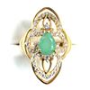Image 1 : GOLD PLATED STERLING SILVER NATURAL EMERALD (0.87CT) RING, SIZE 7, W/A $780.00. EMERALD IS THE BIRTH