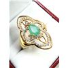 Image 2 : GOLD PLATED STERLING SILVER NATURAL EMERALD (0.87CT) RING, SIZE 7, W/A $780.00. EMERALD IS THE BIRTH
