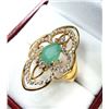 Image 3 : GOLD PLATED STERLING SILVER NATURAL EMERALD (0.87CT) RING, SIZE 7, W/A $780.00. EMERALD IS THE BIRTH