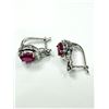 Image 2 : STERLING SILVER NATURAL ENHANCED RUBY (1.02CT) AND CZ EARRINGS, W/A $800.00. RUBY IS THE BIRTHSTONE 
