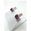 Image 3 : STERLING SILVER NATURAL ENHANCED RUBY (1.02CT) AND CZ EARRINGS, W/A $800.00. RUBY IS THE BIRTHSTONE 
