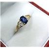 Image 1 : 10KT YELLOW GOLD  NATURAL BLUE SAPPHIRE (0.52CT) RING, SIZE 6.25, W/A $900.00. SAPPHIRE IS THE BIRTH