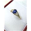 Image 2 : 10KT YELLOW GOLD  NATURAL BLUE SAPPHIRE (0.52CT) RING, SIZE 6.25, W/A $900.00. SAPPHIRE IS THE BIRTH