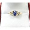Image 3 : 10KT YELLOW GOLD  NATURAL BLUE SAPPHIRE (0.52CT) RING, SIZE 6.25, W/A $900.00. SAPPHIRE IS THE BIRTH