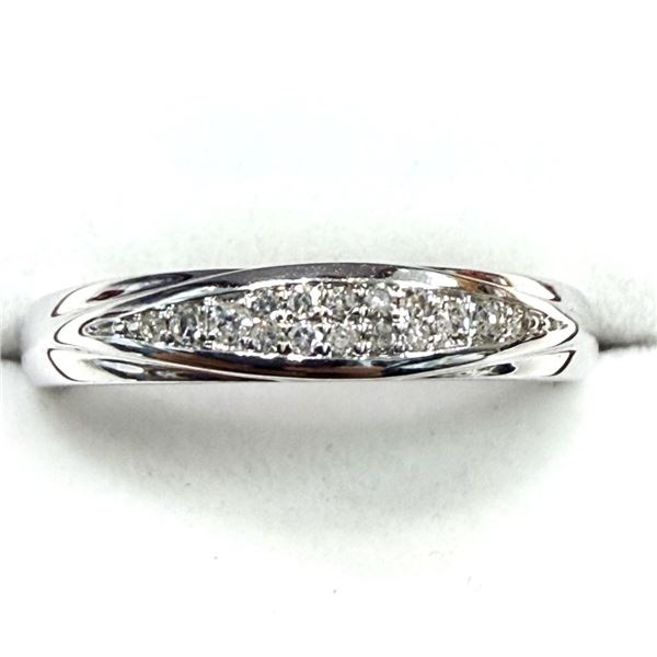 10KT WHITE GOLD NATURAL DIAMOND (0.20CT) RING, SIZE 7, W/A $1000.00.