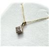 Image 3 : 10KT YELLOW GOLD NATURAL DIAMOND (0.05CT) PENDANT WITH GOLD PLATED STERLING SILVER CHAIN, W/A $1000.