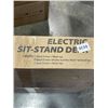 Image 2 : TECHORBITS SIT TO STAND ELECTRIC DESK FRAME BLACK DESK FRAME BROWN TABLE TOP