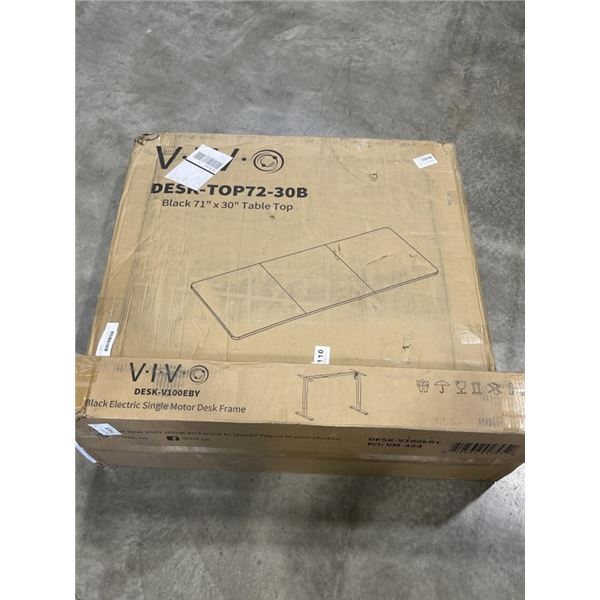 VIVO BLACK ELETRICE SINGLE MOTOR DESK FRAME AND VIVO BLACK  71'X31" TABLE TOP