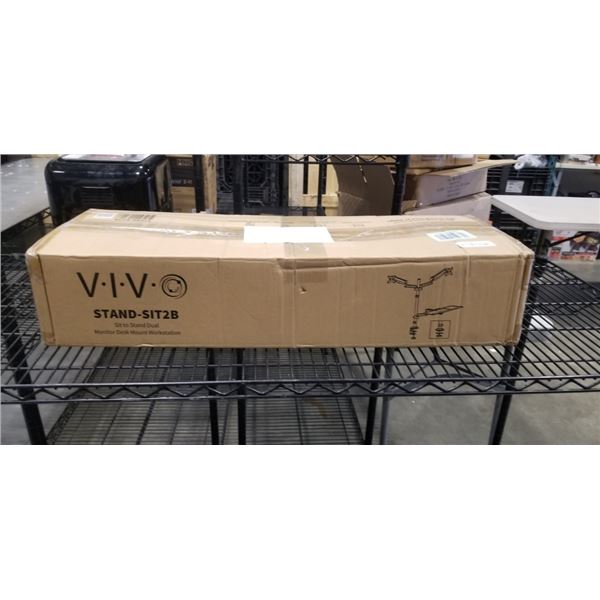 VIVO SIT TO STAND DUAL MONITOR DESK MOUNT WORKSTATION