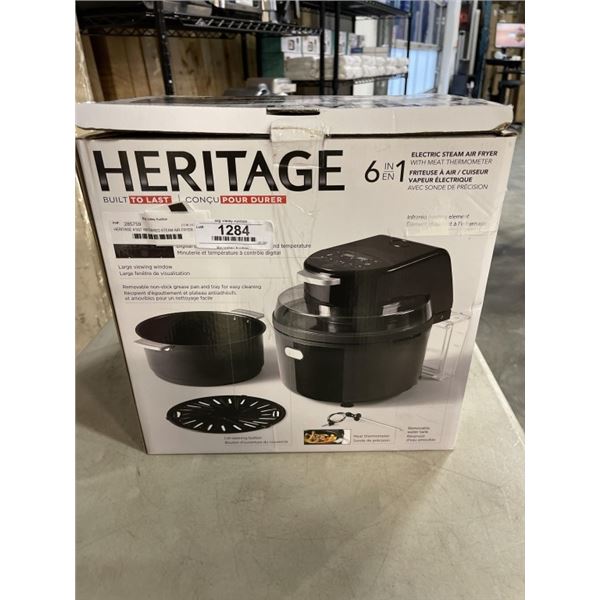 HERITAGE 6-IN-1 4.5QT INFRARED STEAM AIR FRYER - TESTED WORKING, RETAIL $299