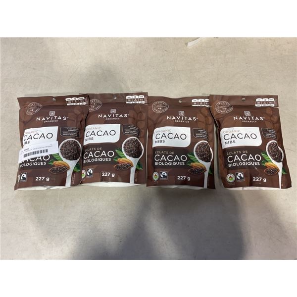 LOT OF 4 BAGS OF  NEW NAVITAS ORGANIC CACAO NIBS