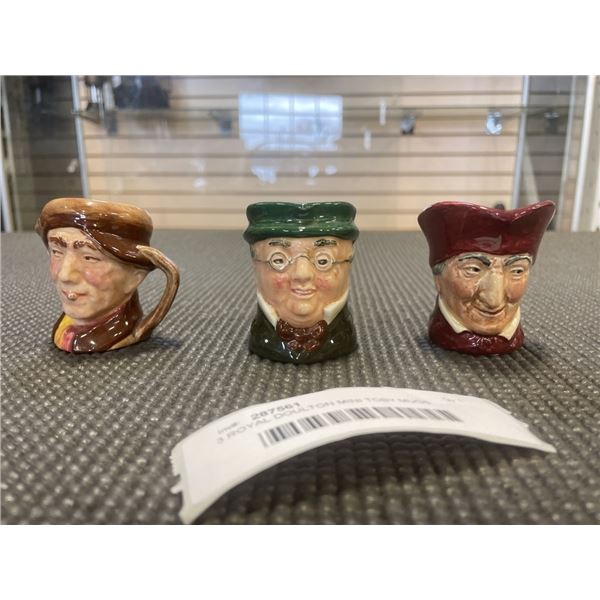 3 ROYAL DOULTON MINI TOBY MUGS