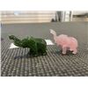 Image 6 : COLLECTION OF ANTIQUE ELEPHANT MINIATURES AND ART GLASS BUNNY