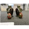 Image 4 : 3 CLOISSONE MINIATURE VASES AND 2 EGGS