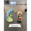 Image 1 : MADE IN JAPAN INDIAN BOY FIGURE AND ANTIQUE BIRD  VASE