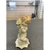 Image 2 : ANTIQUE HANDLED VASE AND PORCELAIN GIRL WITH BOQUET FIGURE