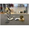Image 1 : COLLECTIBLE ANTIQUE BRASS EAGLE, CRYSTAL BALL HUMMINGBIRD FIGURE
