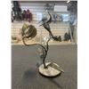 Image 4 : COLLECTIBLE ANTIQUE BRASS EAGLE, CRYSTAL BALL HUMMINGBIRD FIGURE