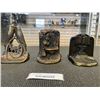 Image 1 : 3 SETS OF ANTIQUE BRASS BOOKENDS