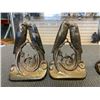 Image 2 : 3 SETS OF ANTIQUE BRASS BOOKENDS