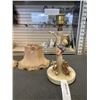 Image 2 : PAIR OF ANTIQUE GOEBEL LAMPS WITH ORIGINAL SHADES, SHADES ARE IN ROUGH CONDITION, LAMPS ARE PERFECT