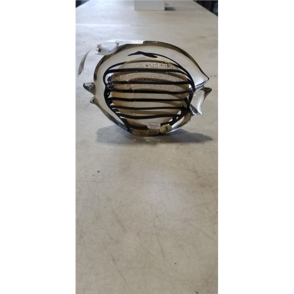 SARDINIA HAND MADE IN ITALY MARCOLIN ART CRYSTAL, FULL LEAD CRYSTAL, 24K PURE GOLD, 6 INCH LONG 5 IN